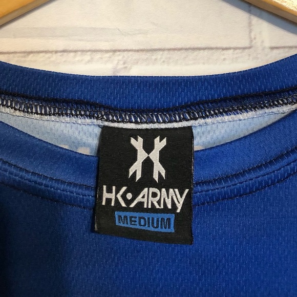 HK Army Dynasty Men's Black Blue Acid Dryfit Paintball Jersey M Made in USA - Picture 12 of 13